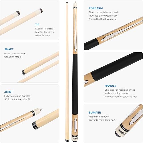 Miniatura 3 de PEARSON Cues League Series wCool PZ Wrap - Taco de billar (2 piezas, 58 unidades)