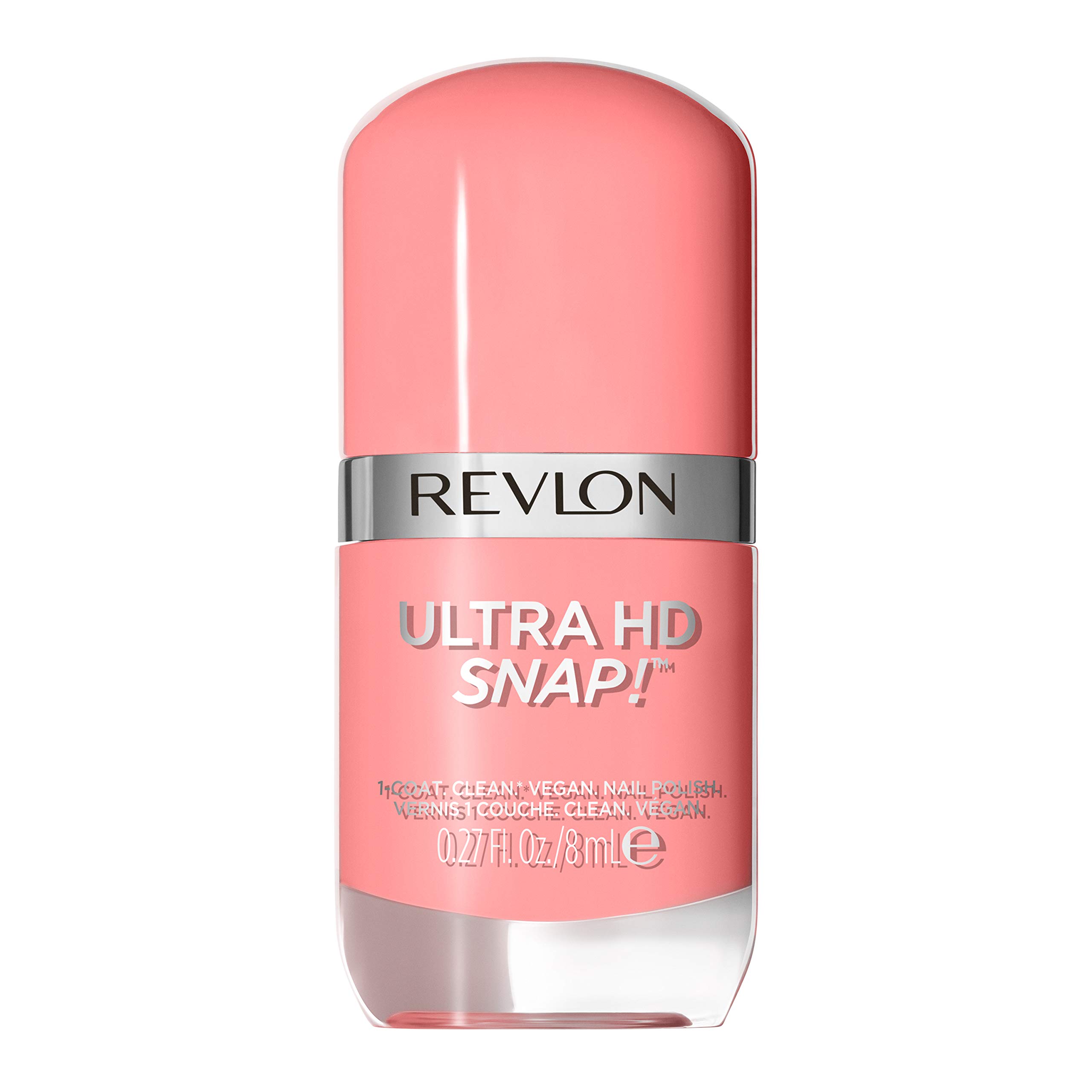 REVLONUltra Hd Snap Nail Polish, Long Lasting Vegan Formula, Quick Drying & One-Coat Full Coverage Colour (8Ml) Think Pink (027) Unisex