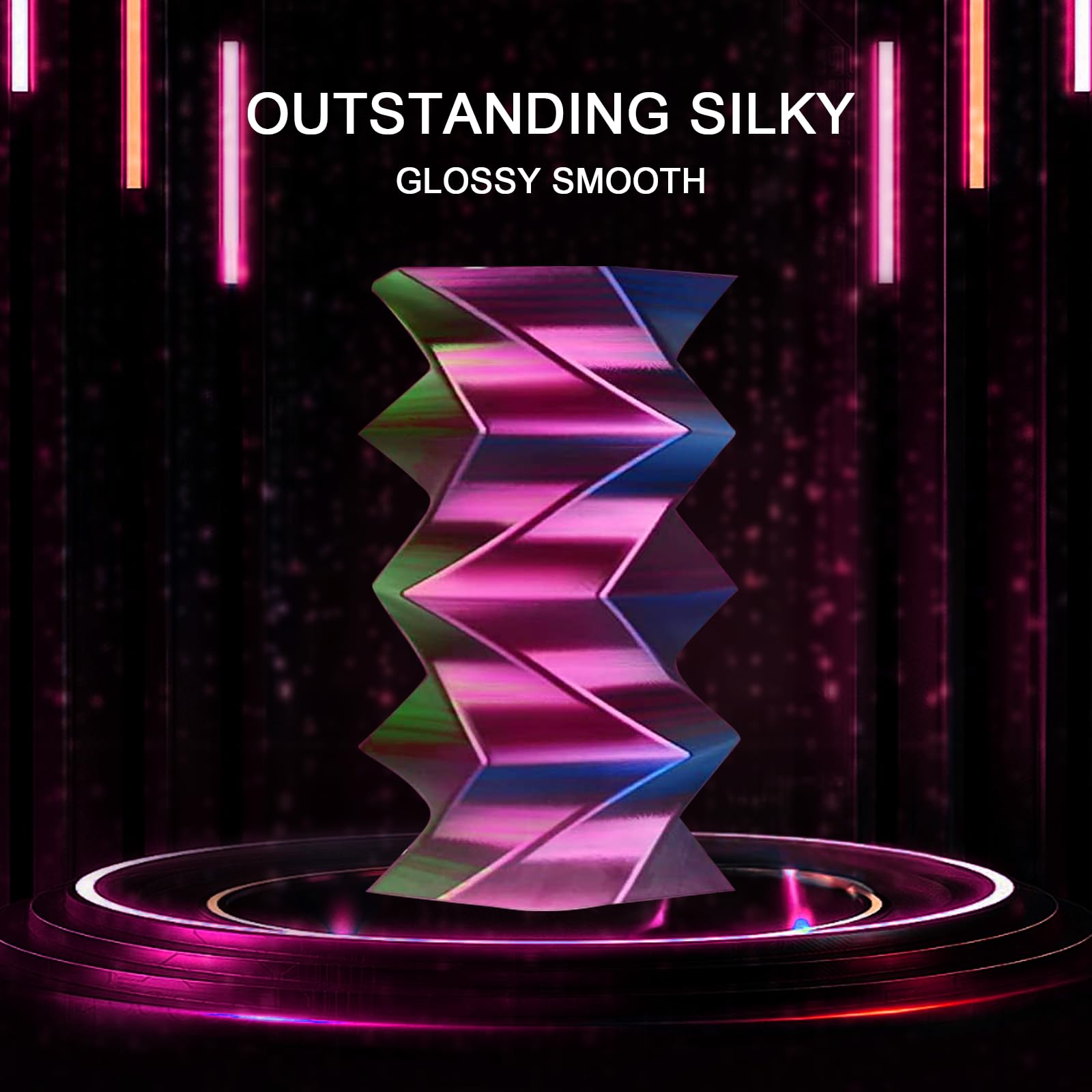 YOUSU Tri Color PLA 3D Printer Filament 1.75mm, Coextrusion Rainbow PLA Filament with Silk PLA Pink-Blue-Green, Multi Color 3D Printing Filament +/-0.02mm, 1kg/2.2lbs