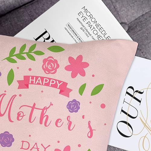 Miniatura 5 de Juego de 4 fundas de almohada para el Día de la Madre de 18 x 18 pulgadas, fundas decorativas de almohada para el Día de la Madre, funda de almohada
