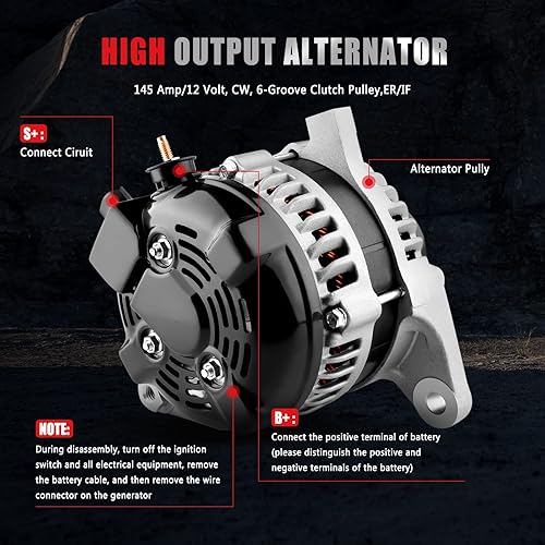 Miniatura 4 de Nuevo alternador apto para Chrysler Pacifica V6 3.5L 2004-2006, reemplazo AND0312 VND0312 11063 421000-0302