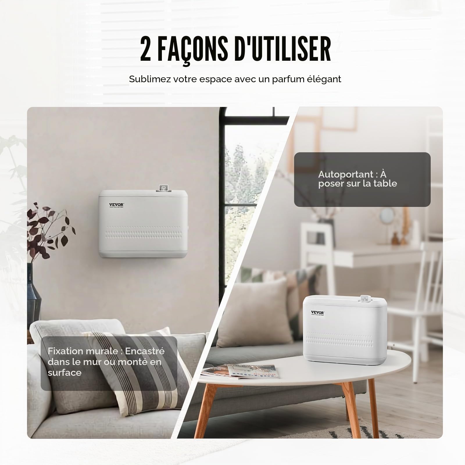 VEVOR Machine à air parfumé, diffuseur d'huiles essentielles Intelligent Bluetooth 850 ML, diffuseur de Parfum CVC sans Eau air Froid, Machine de Diffusion d'aromathérapie pour Maison, Bureau, hôtel