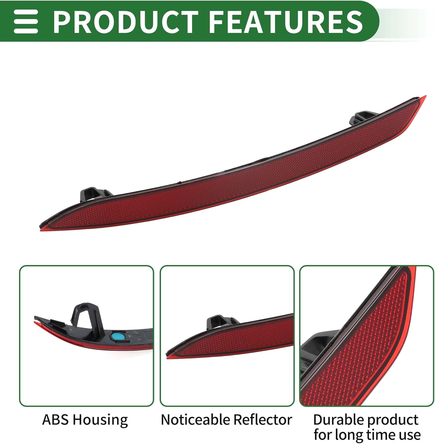 Motoforti Bumper Reflector Bumper Reflector Side Marker for Volvo XC60 2018-2021 Rear Plastic No.31656677/32293628/31656678/32293627 Red Durable