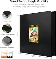 Vista 6 de Álbum de fotos de bolsillo para 1000 fotos 4x6 con cubierta de cuero, capacidad extra grande para 1000 fotos horizontales y verticales, páginas