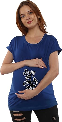 Sillyboom Baby On Board Graphic Print Women's Pregnancy Maternity T-Shirt, Nursing Top Tee Round Neck Half Sleeves T-Shirt...