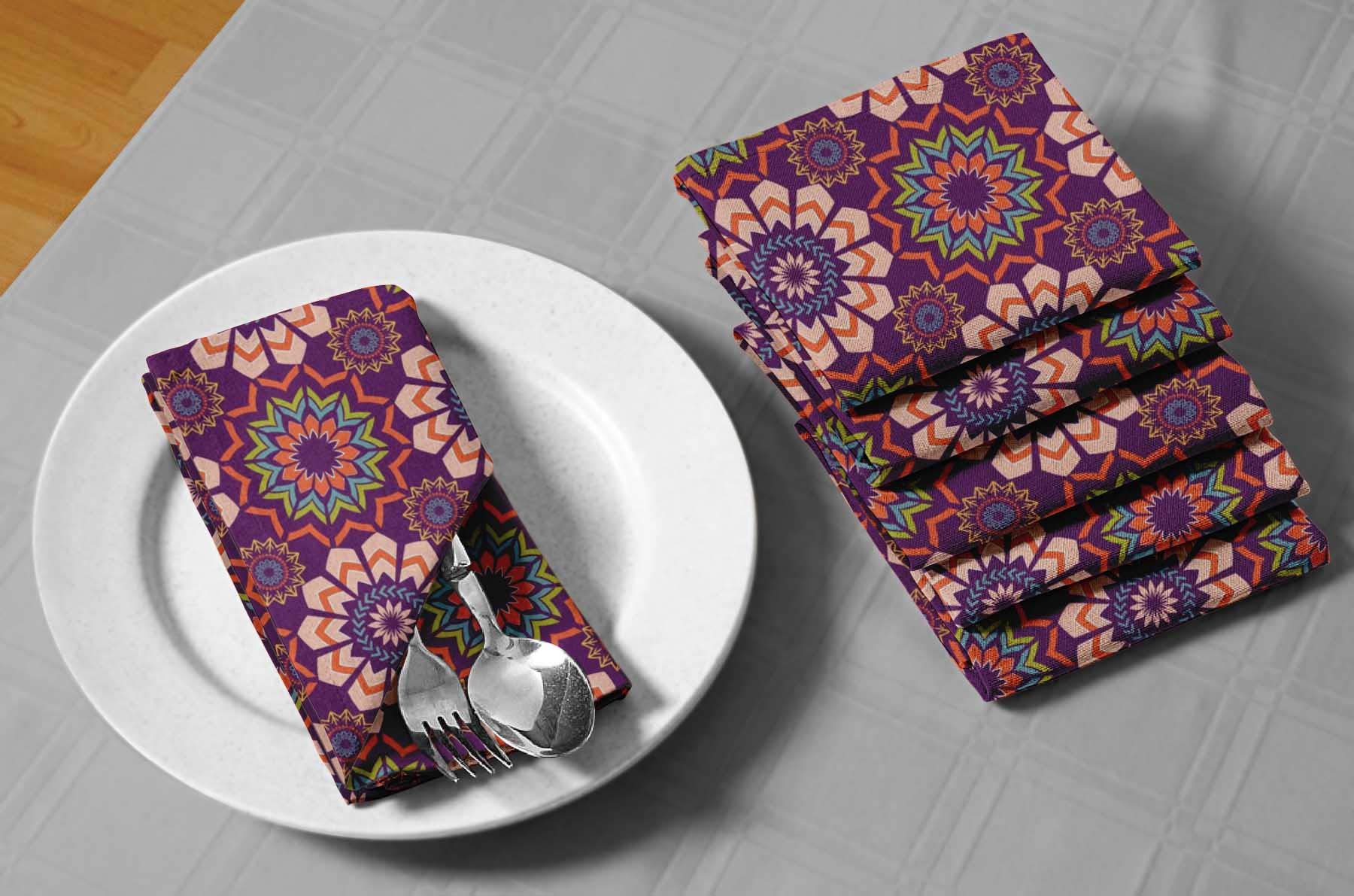 Lot De 2 Serviettes De Table Imprimées Shabbira