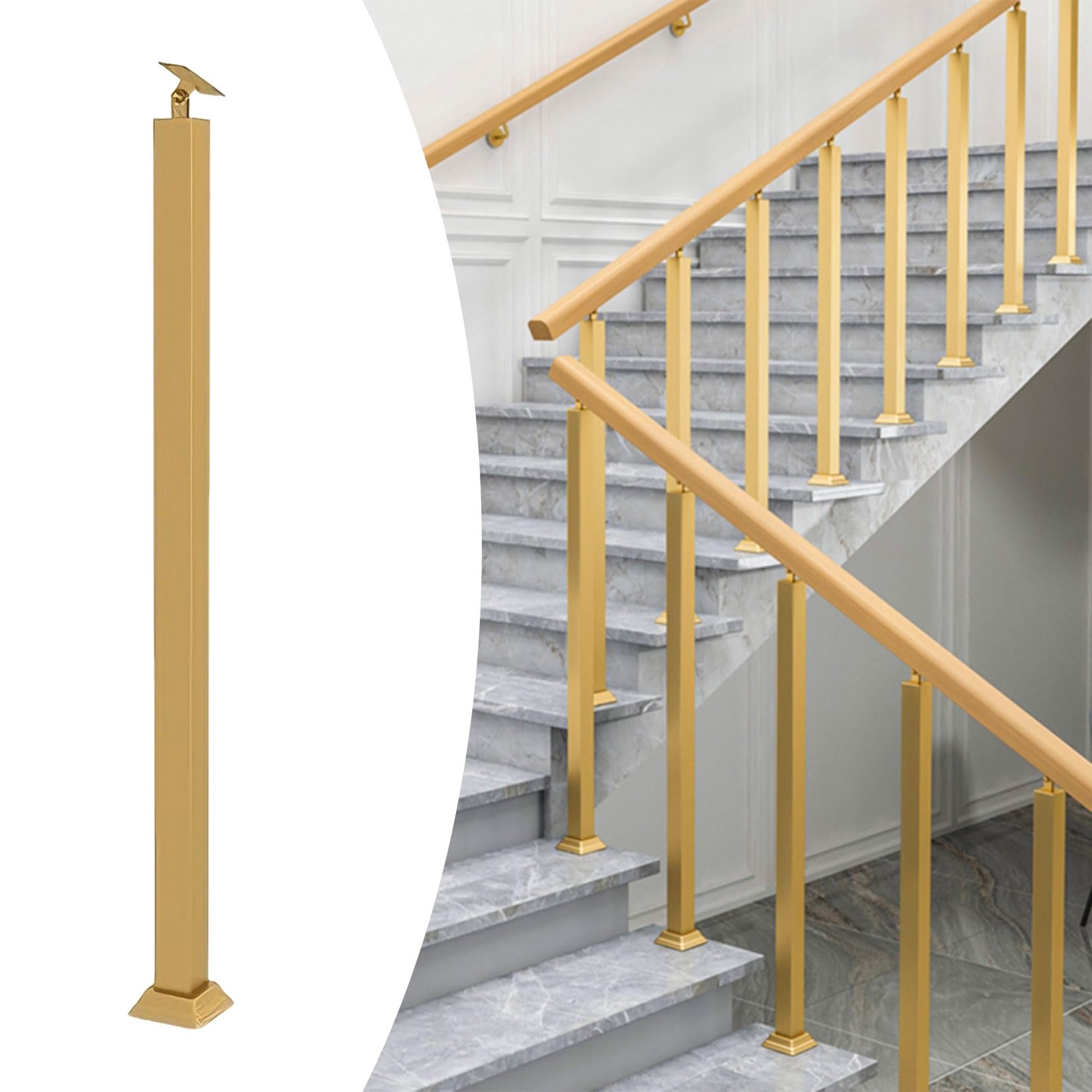 Balustre d'escalier intérieur en métal réglable noir