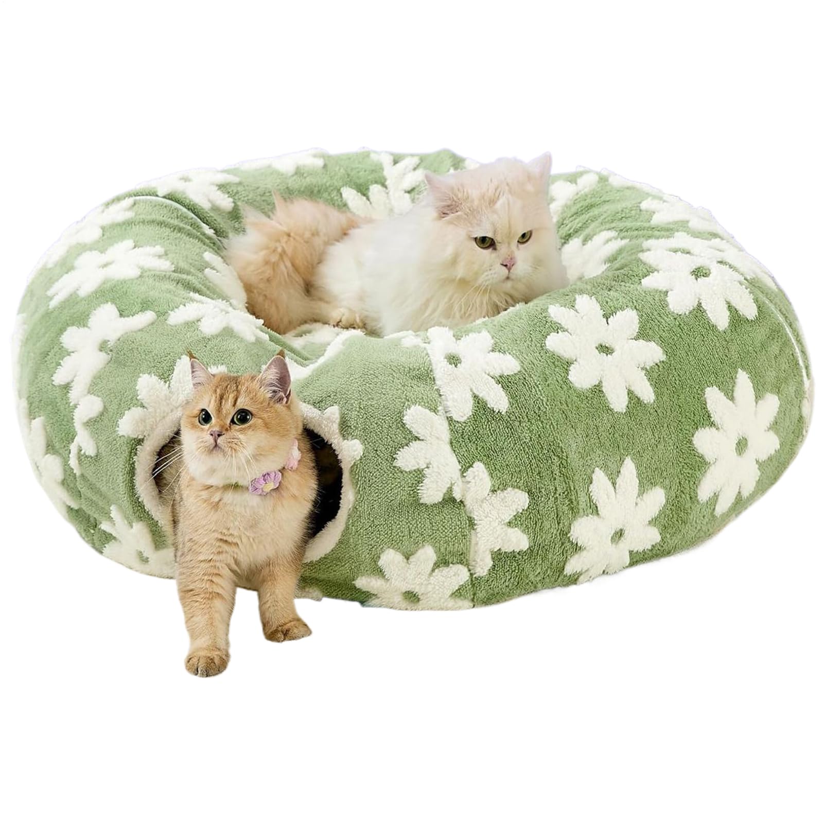 Tunnel pour Chat Jouet Cave en Peluche Lavable avec Balle | Jouet Tunnel Pour Chat Interactif Avec Design Pour Ramper Divertissement Mastication Intérieur Extérieur Lapin