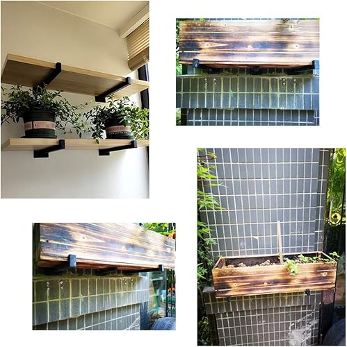 Miniatura 6 de Soporte flotante cuadrado para estante de tubería con gancho, soportes ocultos para estante de labios, soportes de soporte de carga para estantes,