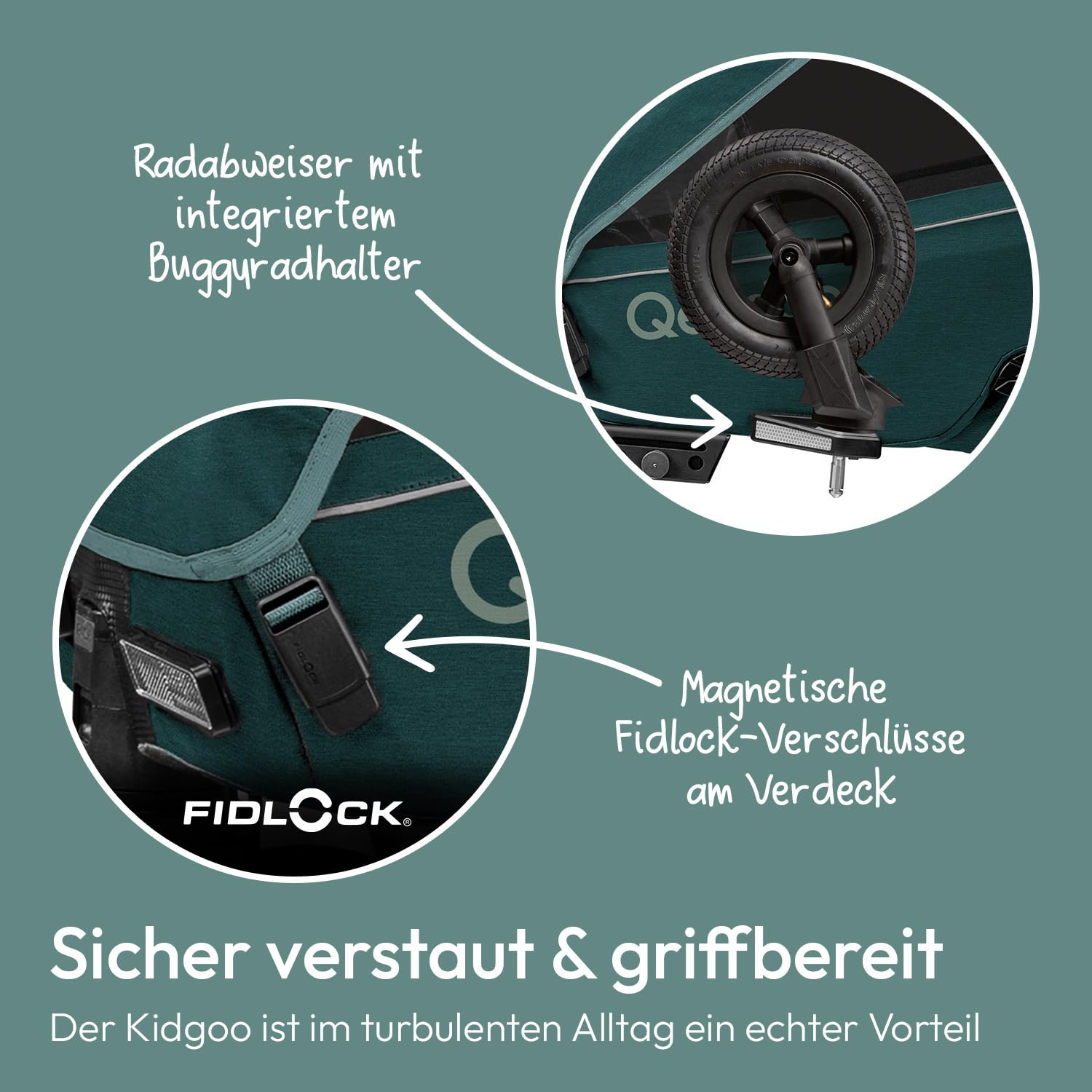 Qeridoo Kidgoo 1 | Fahrradanhänger 1 Kind mit Federung & 3-in-1-Verdeck | Kinderfahrradanhänger & Jogger Kinderwagen | Faltbarer Fahrrad Anhänger Kinder | Komfortabler Kinderanhänger Fahrrad