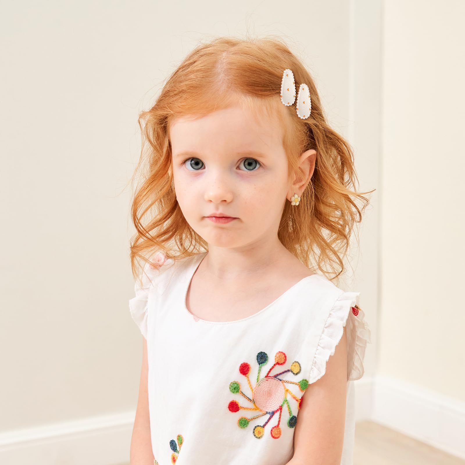 20 PCS barrettes à cheveux et pinces à cheveux pour bébé fille à imprimé floral de 1,5 pouces - Barrettes antidérapantes et accessoires de cheveux pour bébé - Cheveux fins