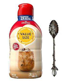Premium Liquid Coffee Creamer 64 fl oz Bottle of Creamy Smooth Non-Dairy Coffee Creamer with Dumbass Coffee Gem Spoon The Original Gem Spoon