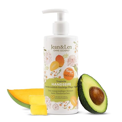 Jean & Len Tropische Handseife Mango & Avocado, reinigt die