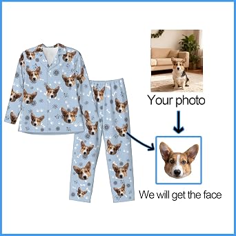 Personalised Face Pyjamas Set for Men Women, Custom Photo Pyjamas Picture Pjs for Family Boyfriend Girlfriend