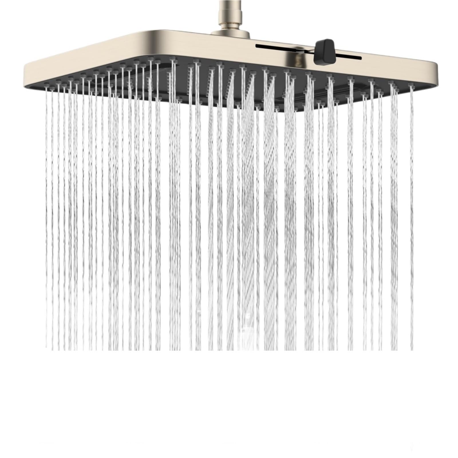 Pommeau de douche effet pluie en nickel brossé grand format 13 pouces