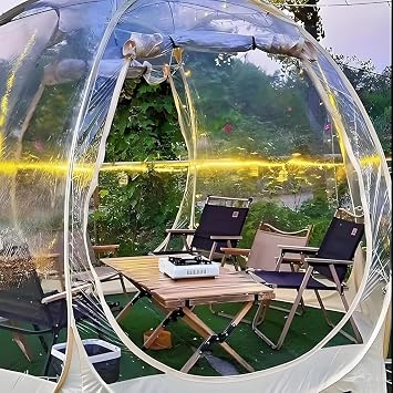 Bubble Tent Gazebo Weatherproof Instant Pop Up for Camping, Parties, Weddings - Accommodates 3-8 People, Large Transparent PVC Design