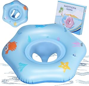 Baby Swimming Ring, Baby Swimming Float, Inflatable Ring with Seat PVC Material Baby Ring Swimming From 12-36 Months toddler Swimming Ring Toy Ideal for Baby Bath Swimming Pool