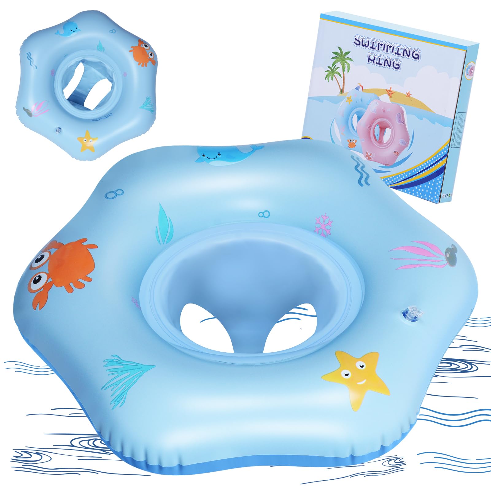 Salvagente per Bambini Gonfiabile con Sedile Materiale in PVC Salvagente per neonato da 12 Mesi a 36 Mesi Ottimo per Seggiolino per Bagnetto, Piscina