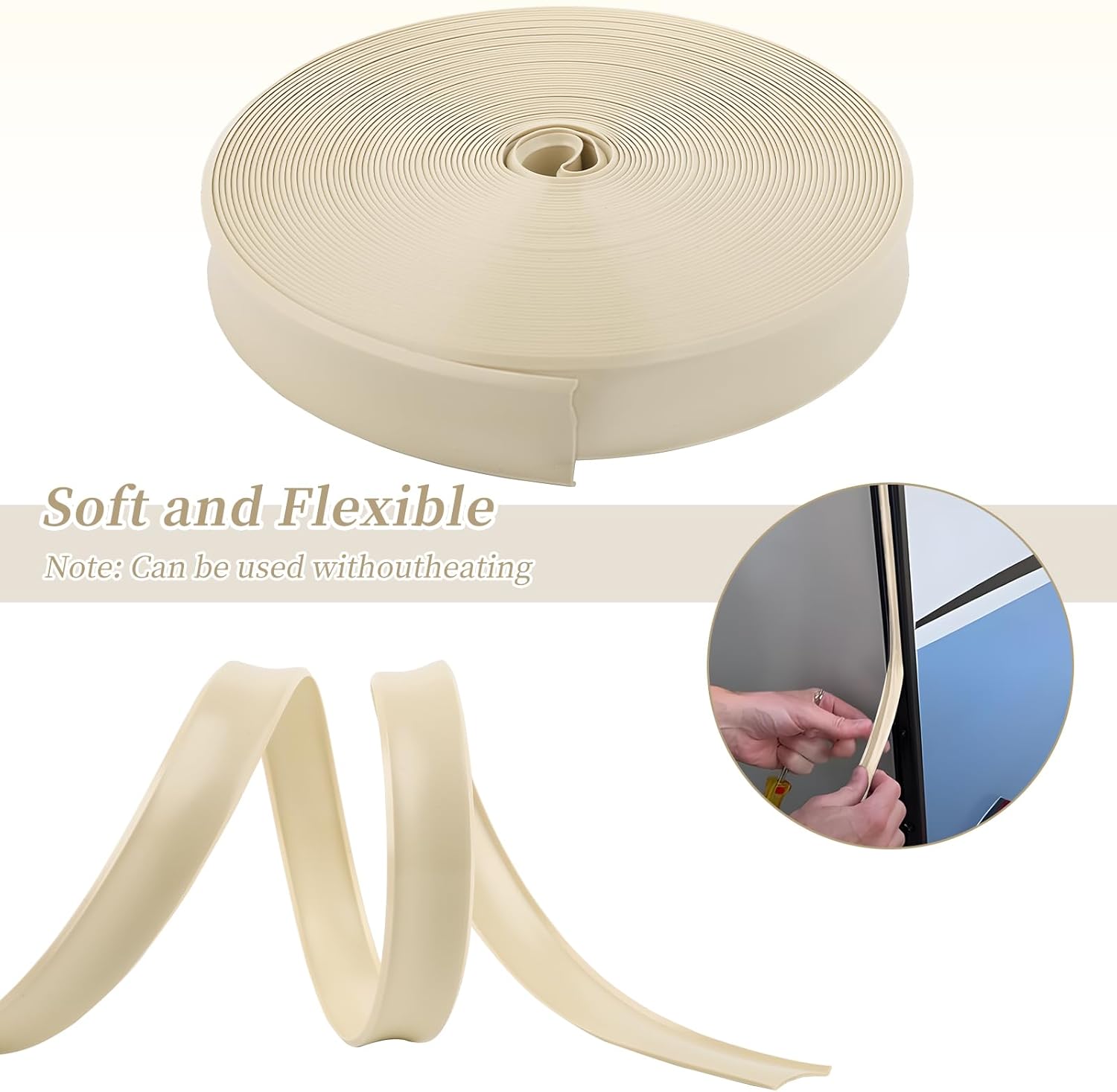 1 inch Vinyl Trim Molding Insert for RV Screw Cover Boat Camper Travel Trailer Outside Track (75 ft)