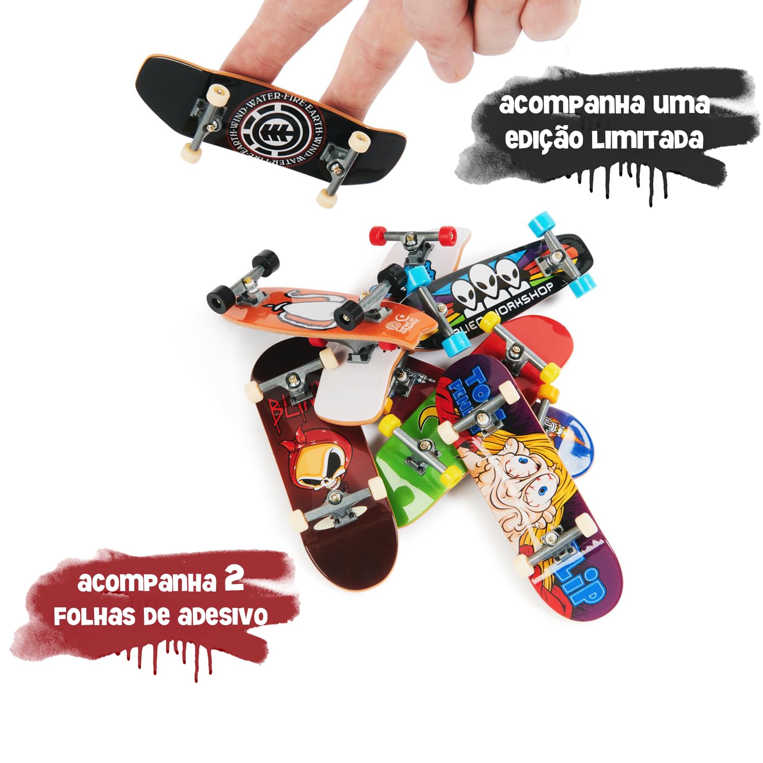 SUNNY, Tech Deck, Skate de Dedo, Pack de 25 anos com 8 Skates
