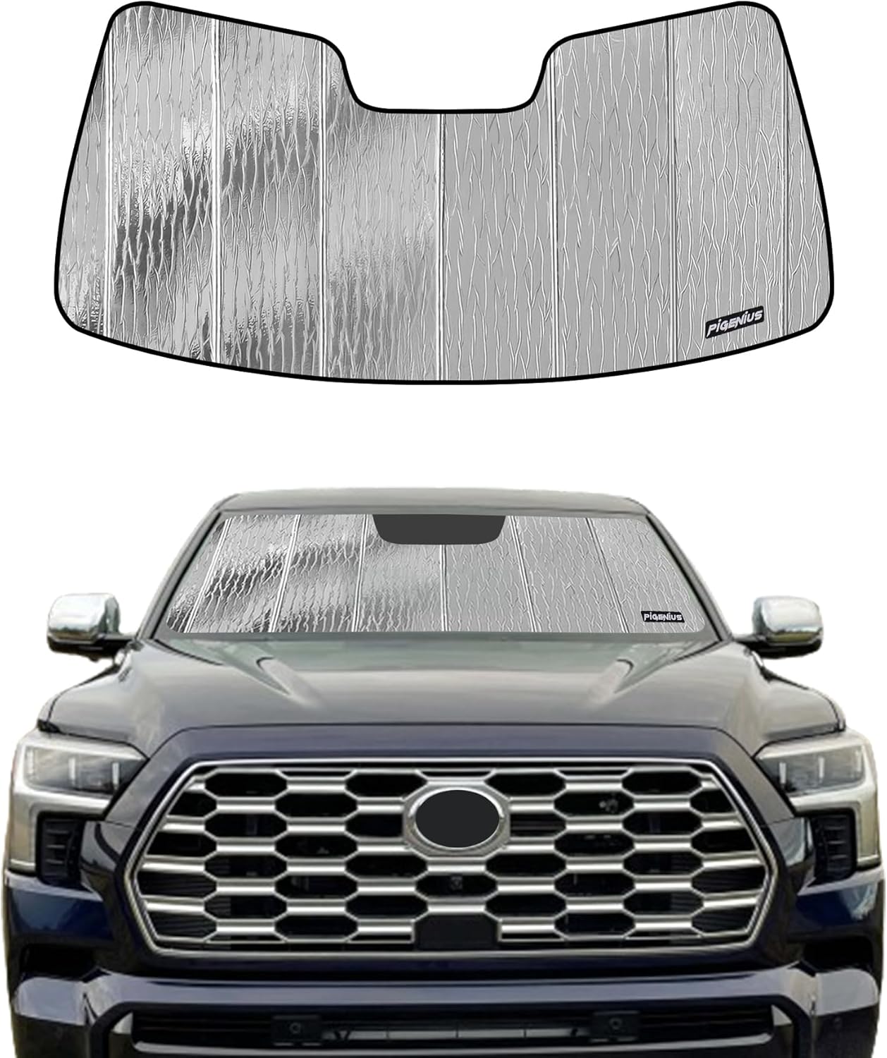 Windshield Sunshade for 2023 2024 Toyota Sequoia Front Window Shade - AstraGuard Silver(AstraGuard) 2023-2024