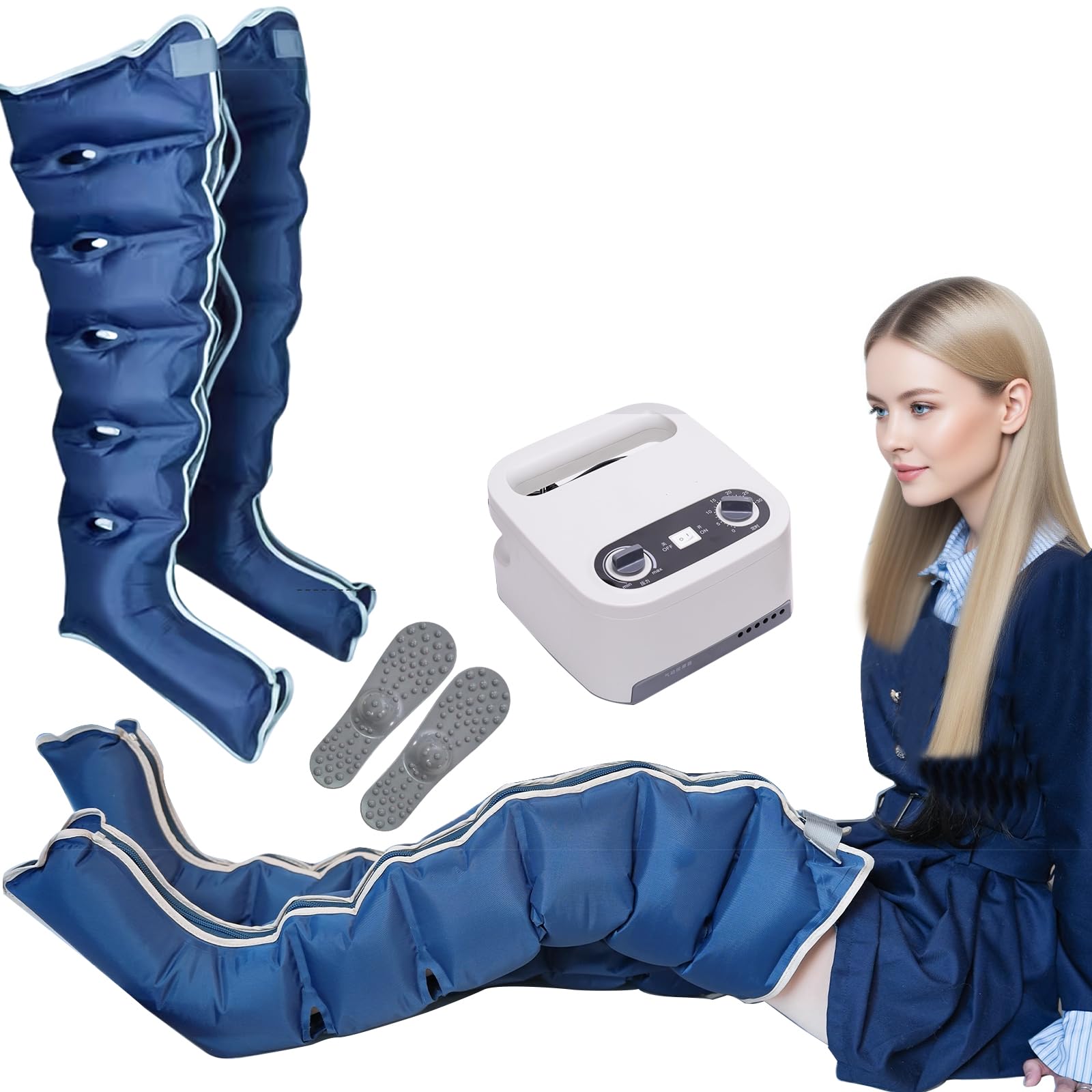 6 Cameres Pressoterapia Linfodrenaggio per Casa Massaggiatore per Gambe E Addome E Braccia Glutei, Massaggio Linfatico Drenante per Circolazione, Sollievo Vene Varicose E Ritenzione