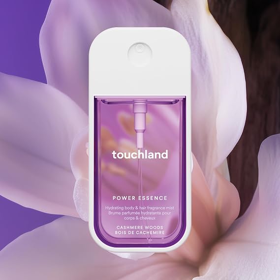 Touchland Power Essence Hydrating Body & Hair Fragrance, SOFT SOLACE DUO (Golden Amber + Cashmere Woods), 2 FL. OZ. Travel Size Body Mist (Set of 2)