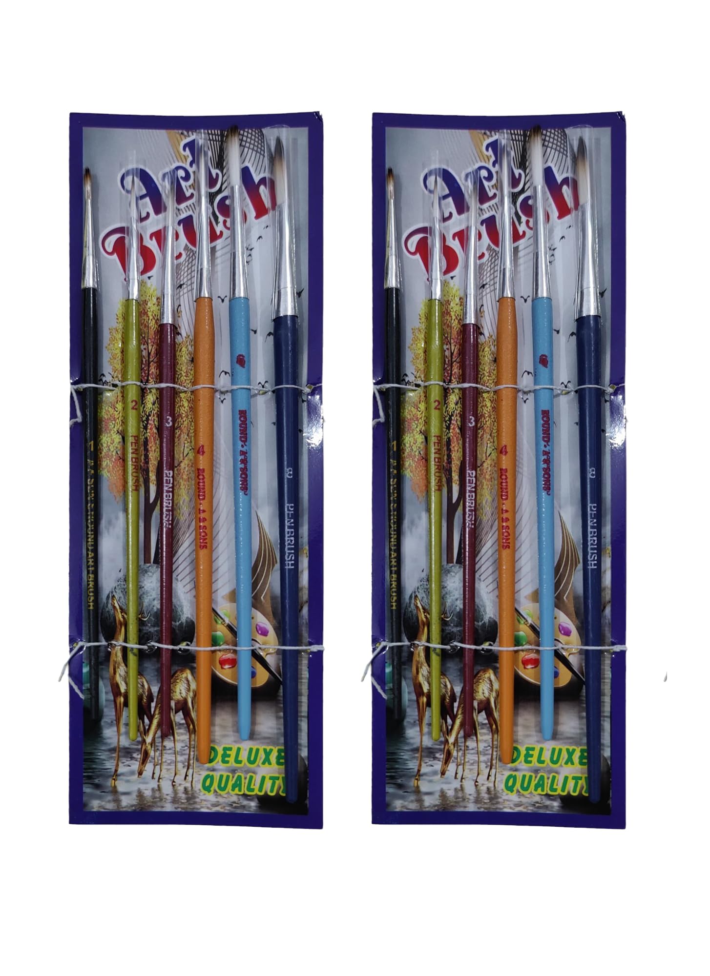 itzu brush 6 inch synthetic round painting brushes | artist quality paint brush set | professional drawing paint brushes |synthetic bristle for water, poster color and acrylic painting (pack of 2)