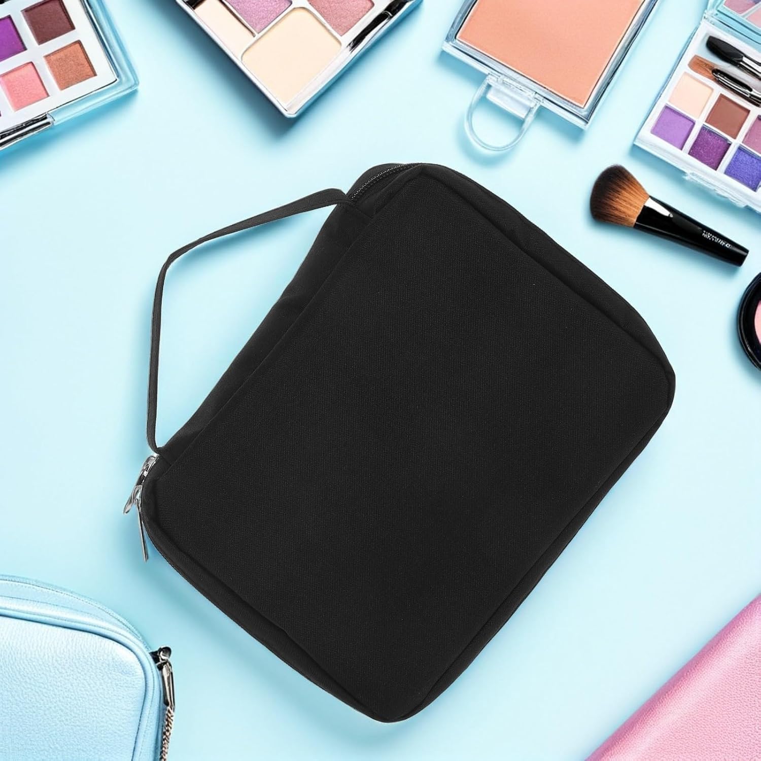 Hair Accessories Storage Bag with Travel-friendly Design and Space-saving Polyester Organizer for Scrunchies, Ties, Headbands Lightweight Hanging Hair Accessory Holder