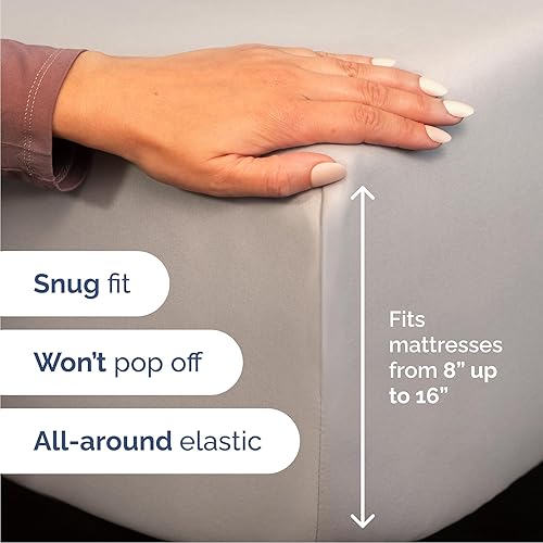 Miniatura 3 de CGK Unlimited - Juego de sábanas para cama de matrimonio sábanas blancas sábana bajera 4 fundas de almohada bolsillos muy profundos de microfibra