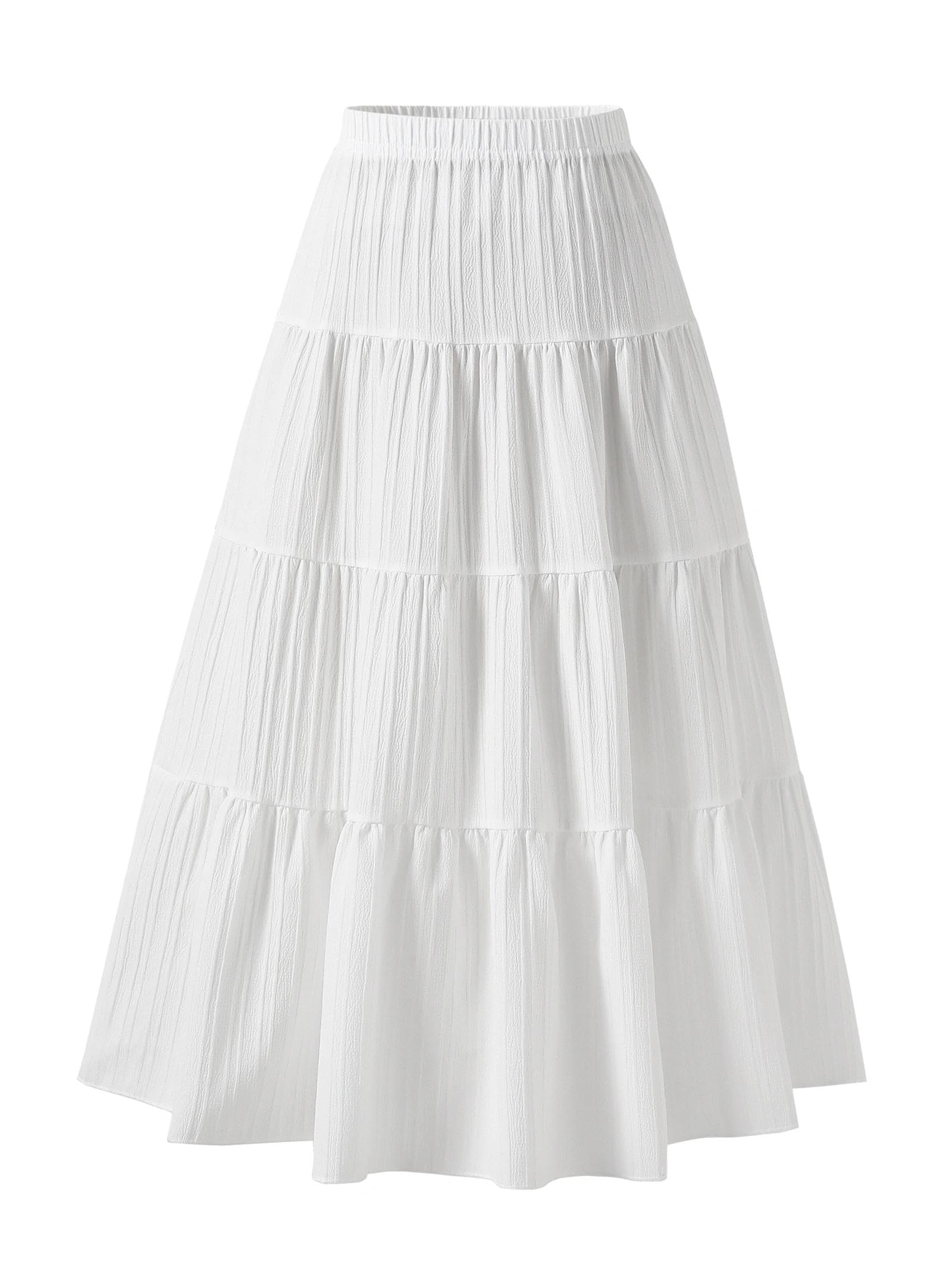 Girls Tiered Maxi Skirt Boho Flowy Peasant Long Skirt for Kid 7-14