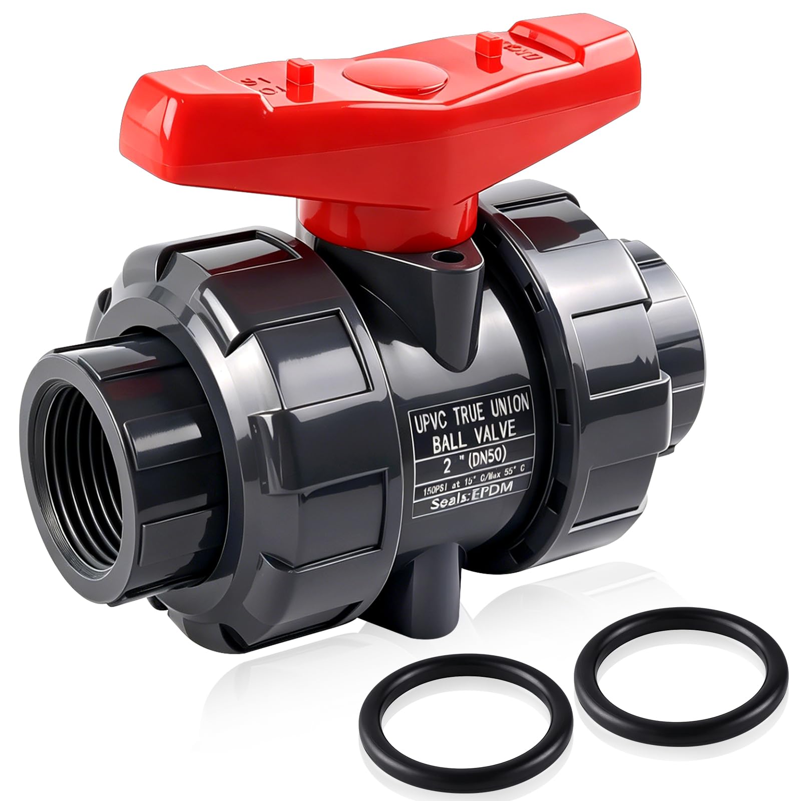 Válvula de bola UPVC DN50 para evitar fugas en sistemas de agua roscados de 2"
