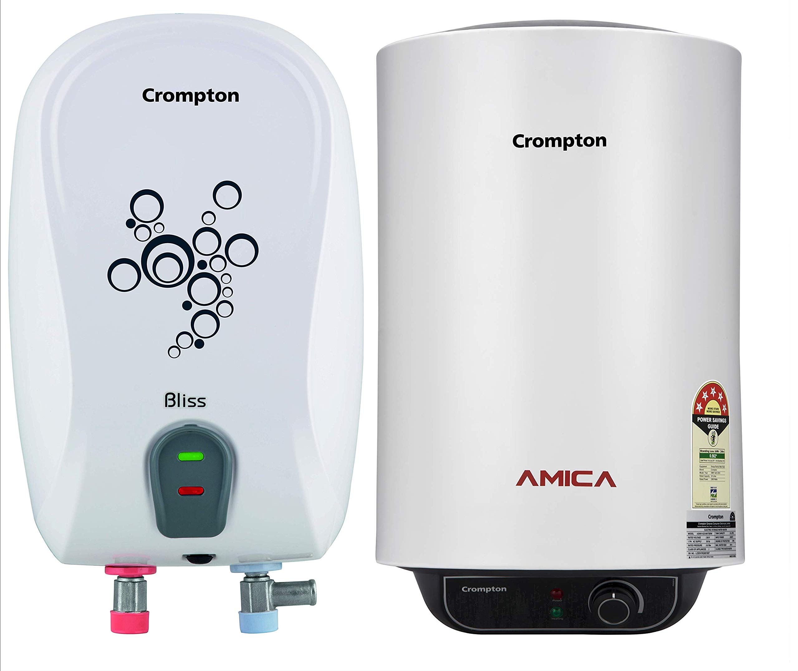 Buy Crompton Bliss 3Litre Instant Water Heater (White) and Amica ASWH