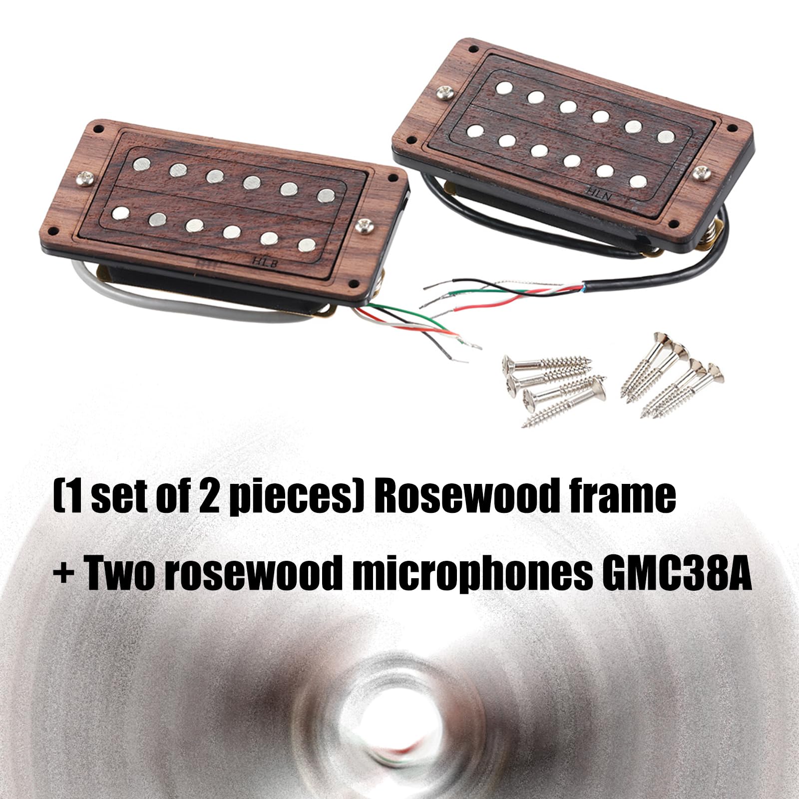 Humbucker - Juego de pastilla con imanes de cerámica y marco de madera para guitarra, sonido claro de alta salida, fácil instalación, juego de pastillas de guitarra