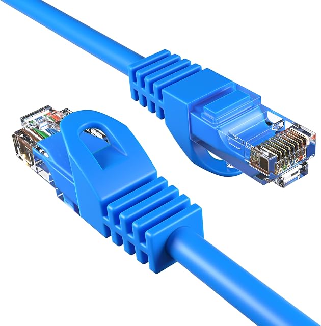 Cables Direct Online Cat5e 30FT Câble réseau Ethernet, 350Mhz Internet Wire, Compatible avec PC, Ordinateur portable, Modem, Routeur, TV, Cord d'imprimante, Consoles pour la maison et le bureau, Bleu