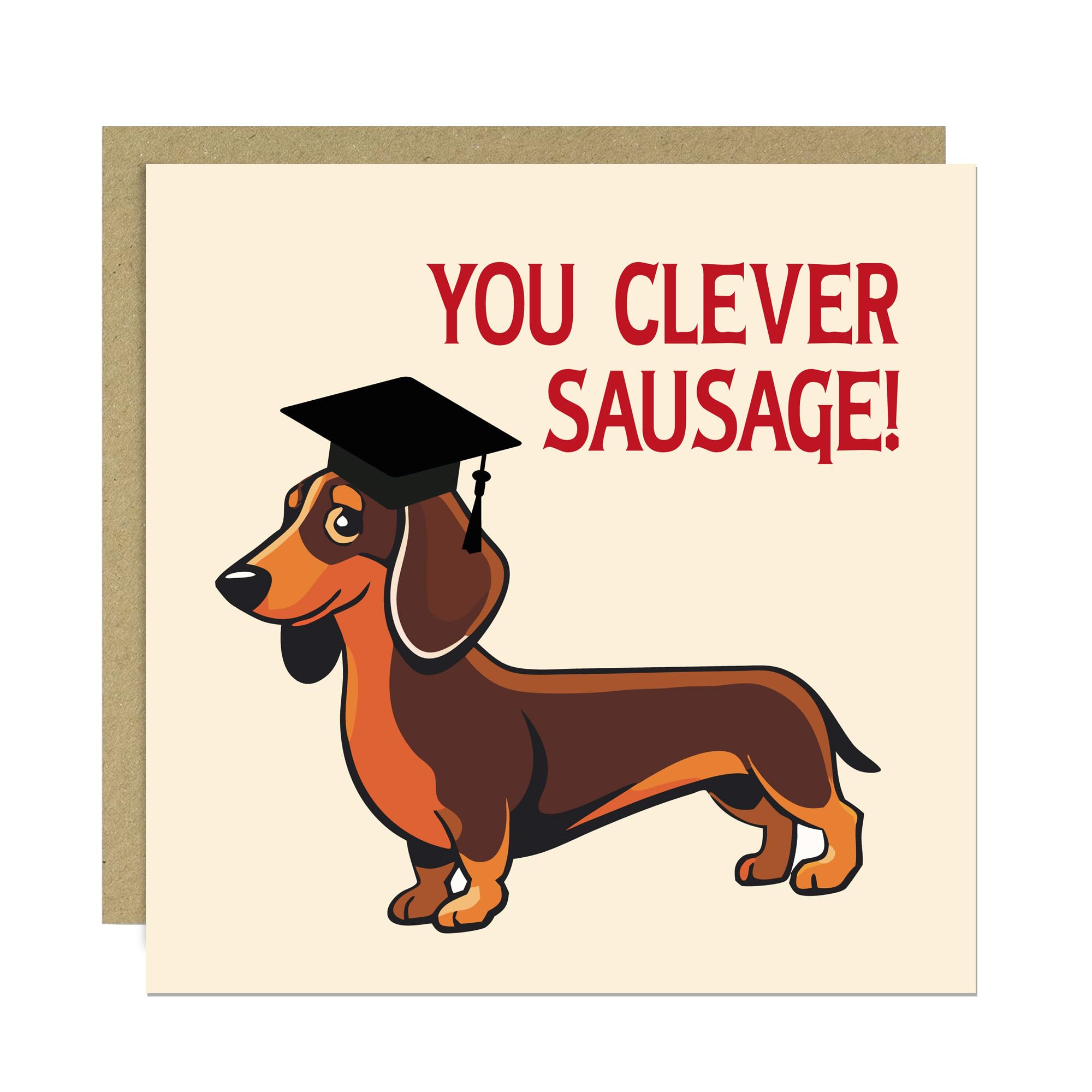 RED OCEAN Funny Graduation Cards Graduation Card For Son Daughter Grandson Granddaughter Congratulations Card Congrats Grad For University Degree Clever Sausage With Envelope