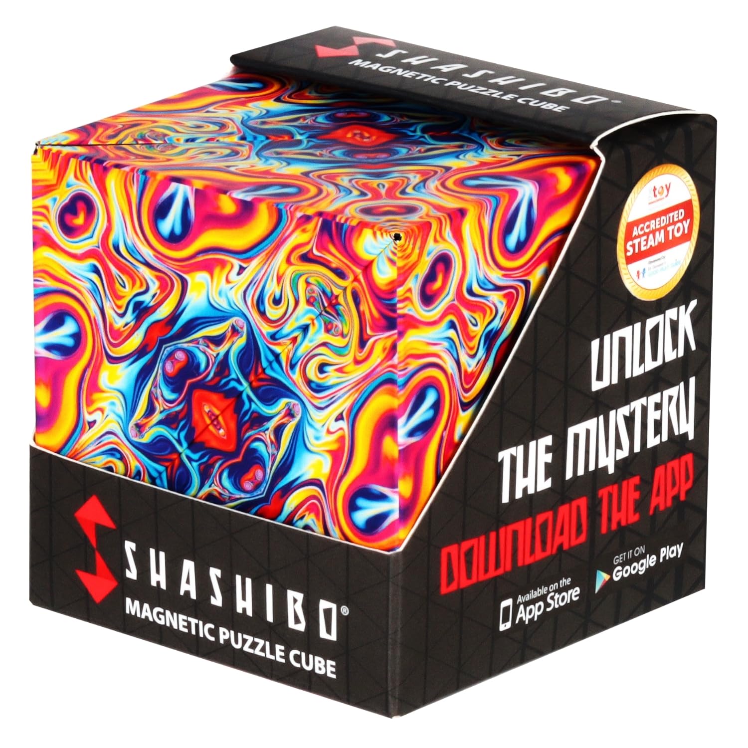 Shashibo Formwechsel-Box – Preisgekrönter, patentierter Zappelwürfel mit 36 Seltenerdmagneten – lässt Sich in über 100 Formen verwandeln (Spaced Out)