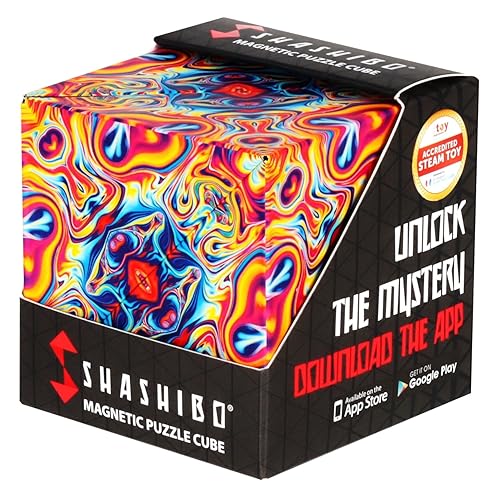 Shashibo Shape Shifting Box - Award-Winning STEM Fidget Toy with Ultra Strong Magnets - Puzzle Cube Transforms Into 100+ Shapes, Perfect Sensory Gift for Kids, Teens, and Adults (Spaced Out)