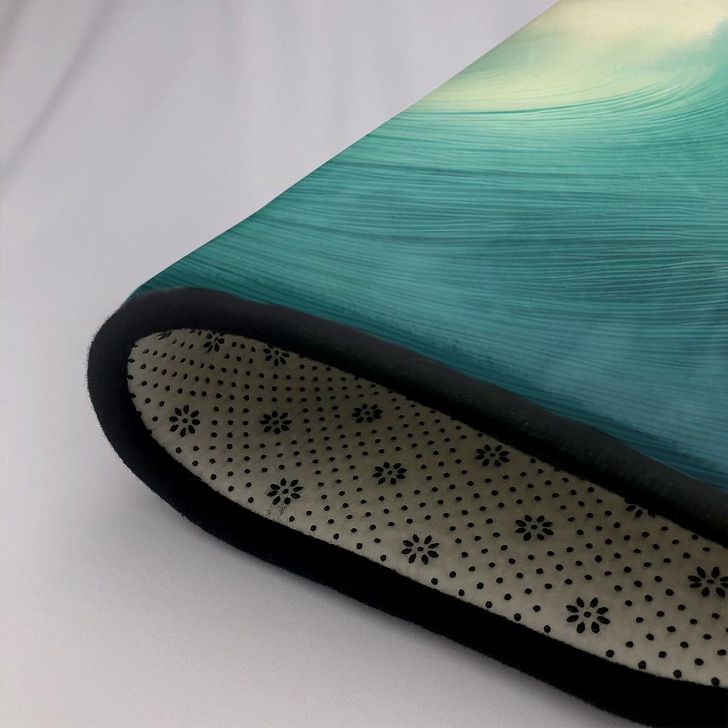 Ocean Green Wave Surf Pattern Anti-Slip Floor mat Carpet Rug 72"x48" for Living Room Office Coffee Table Bed Balcony