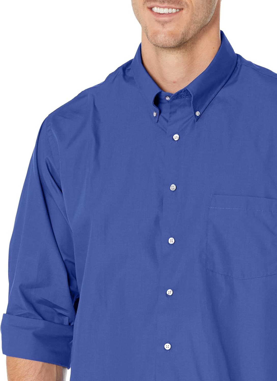 Van Heusen Mens Dress Shirts Regular Fit Silky Poplin Solid - Image 3