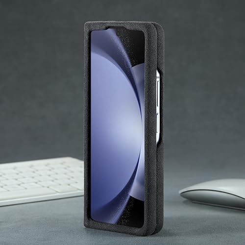 Miniatura 7 de AKANTRA Alcantara - Funda para Samsung Galaxy Z Fold5, hecha a mano, totalmente envuelta de gamuza sintética, protección de cámara metálica, a