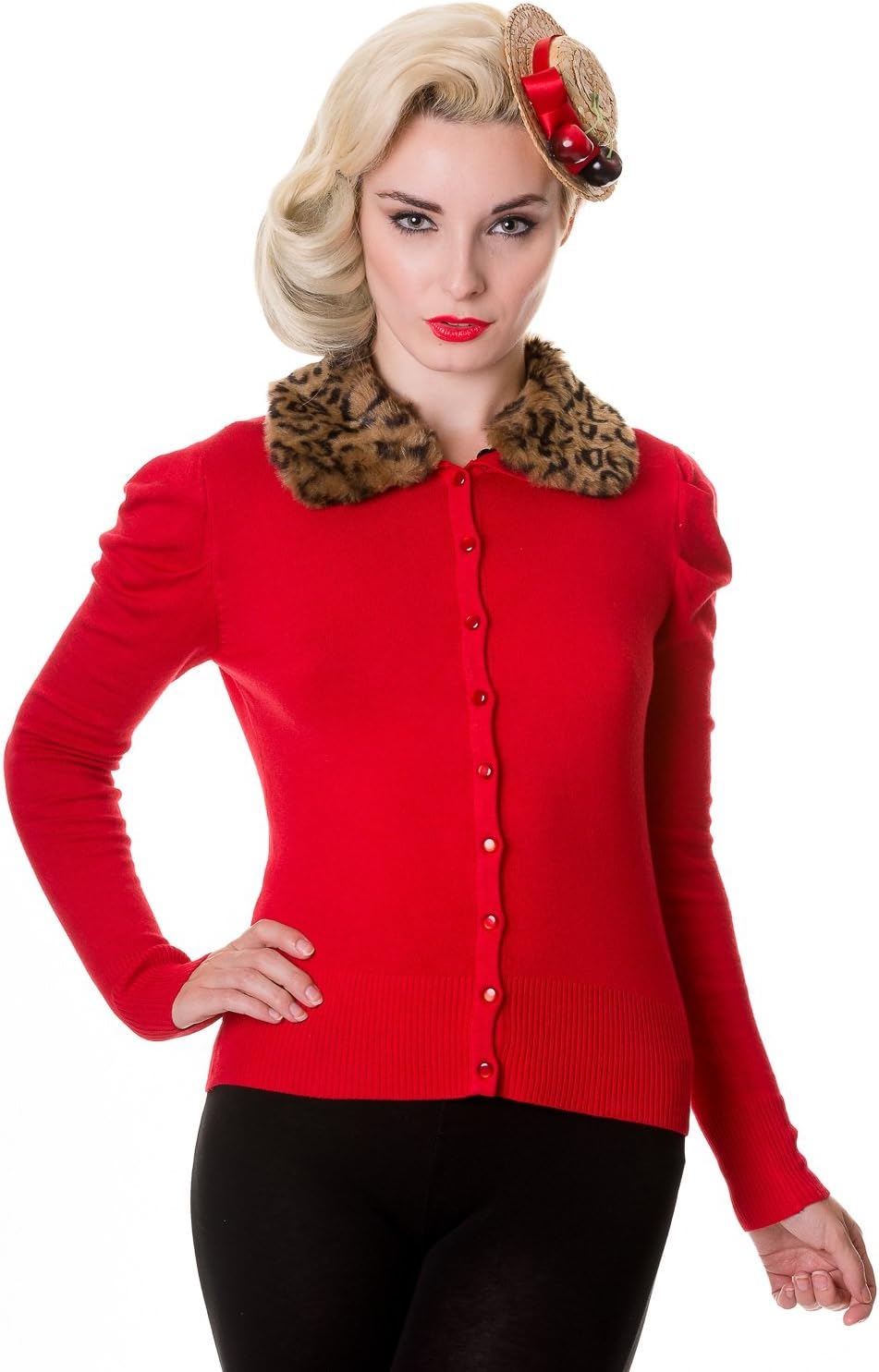 Banned Fur Vintage Retro Fifties Style Slim Fitting Cardigan