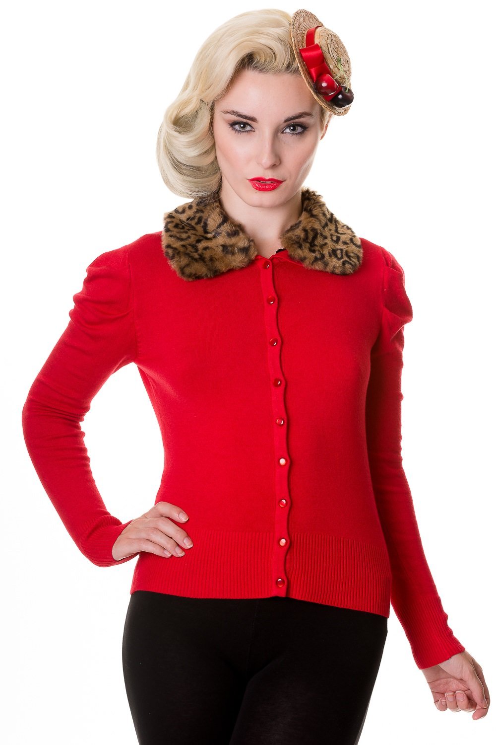 Banned Fur Vintage Retro Fifties Style Slim Fitting Cardigan