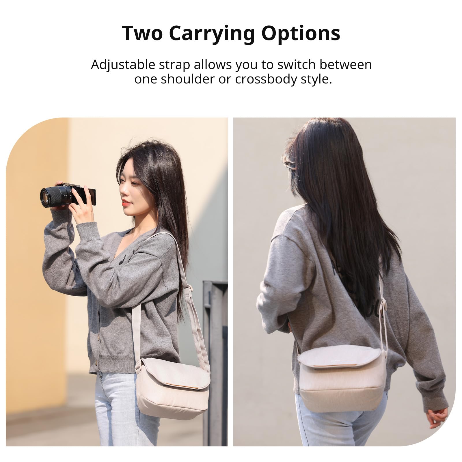 ULANZI Kameratasche, SLR/DISR Fototasche Professionell, Crossbody Fotografie Kleine Tasche Mode, Umhängetasche für Frauen und Männer Kompatibel für Sony Canon Nikon Wasserdicht Leichtgewicht
