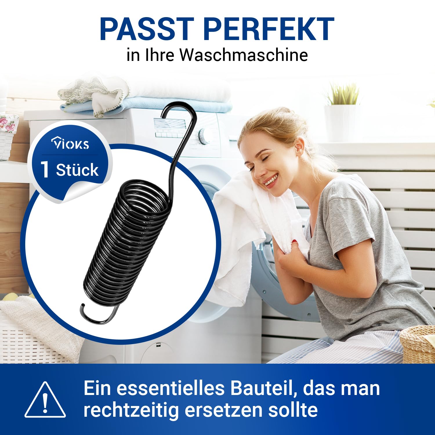 VIOKS Sprężyna bębna ze stali nierdzewnej do pralki Miele Zamiennik modelu Miele 4176890