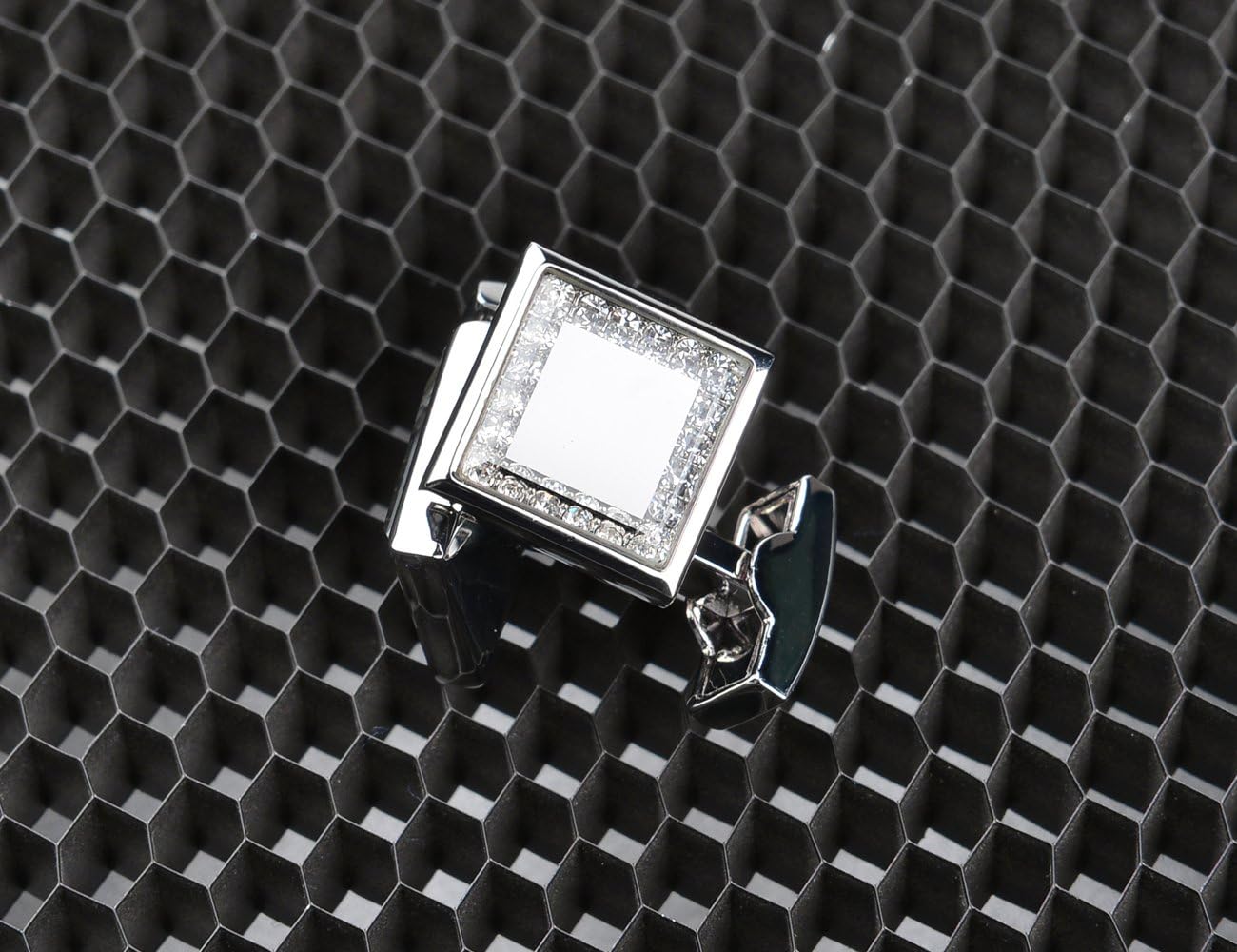 Cufflinks for Men Unique Square Crystal Cuffllinks Luxury Tuxedo Shirts Silver Glass Cufflinks for Men 1 Set