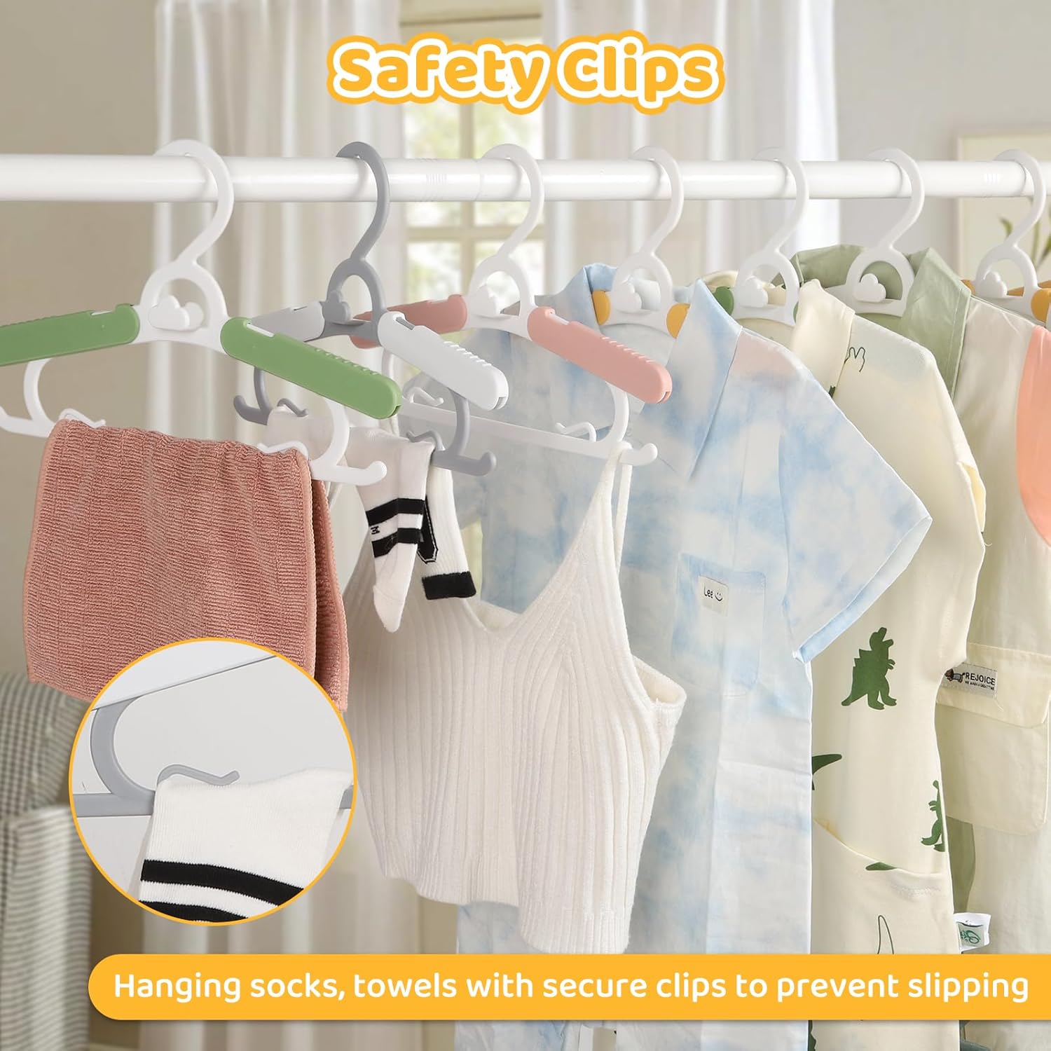 40 Pack Baby Clothes Hangers, 11-15" Adjustable Non-Slip Thickened Kid Hangers for Nursery Closet Toddlers Infant Children to Teenager (Multicolor) - Image 5