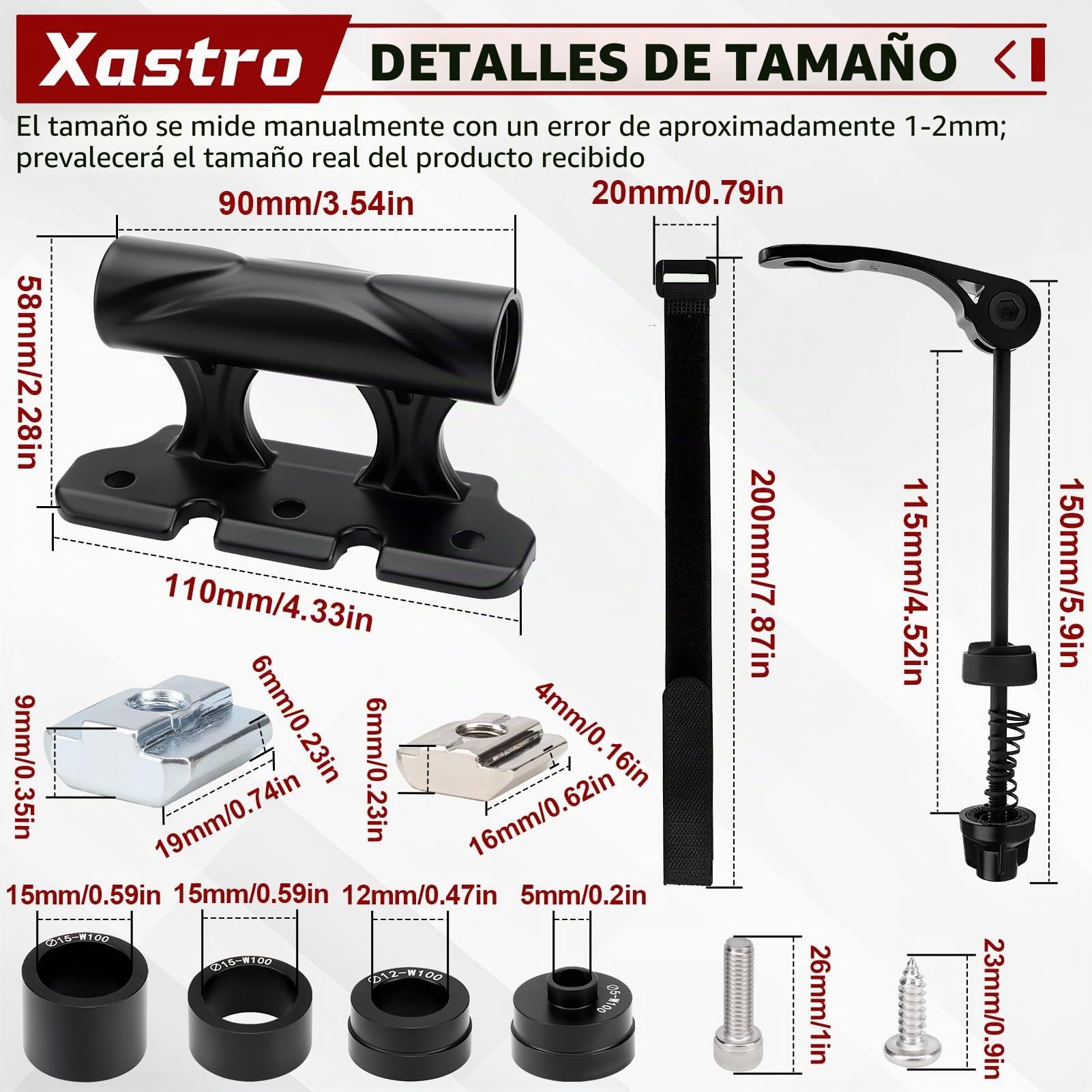 2 Piezas Soporte de Horquilla de Bicicleta,Portabicicletas De Liberación Rápida, Bloque de Horquilla Delantera de Aleación de Aluminio, Caja de CamióN para Bicicleta, Soporte para Bicicleta de