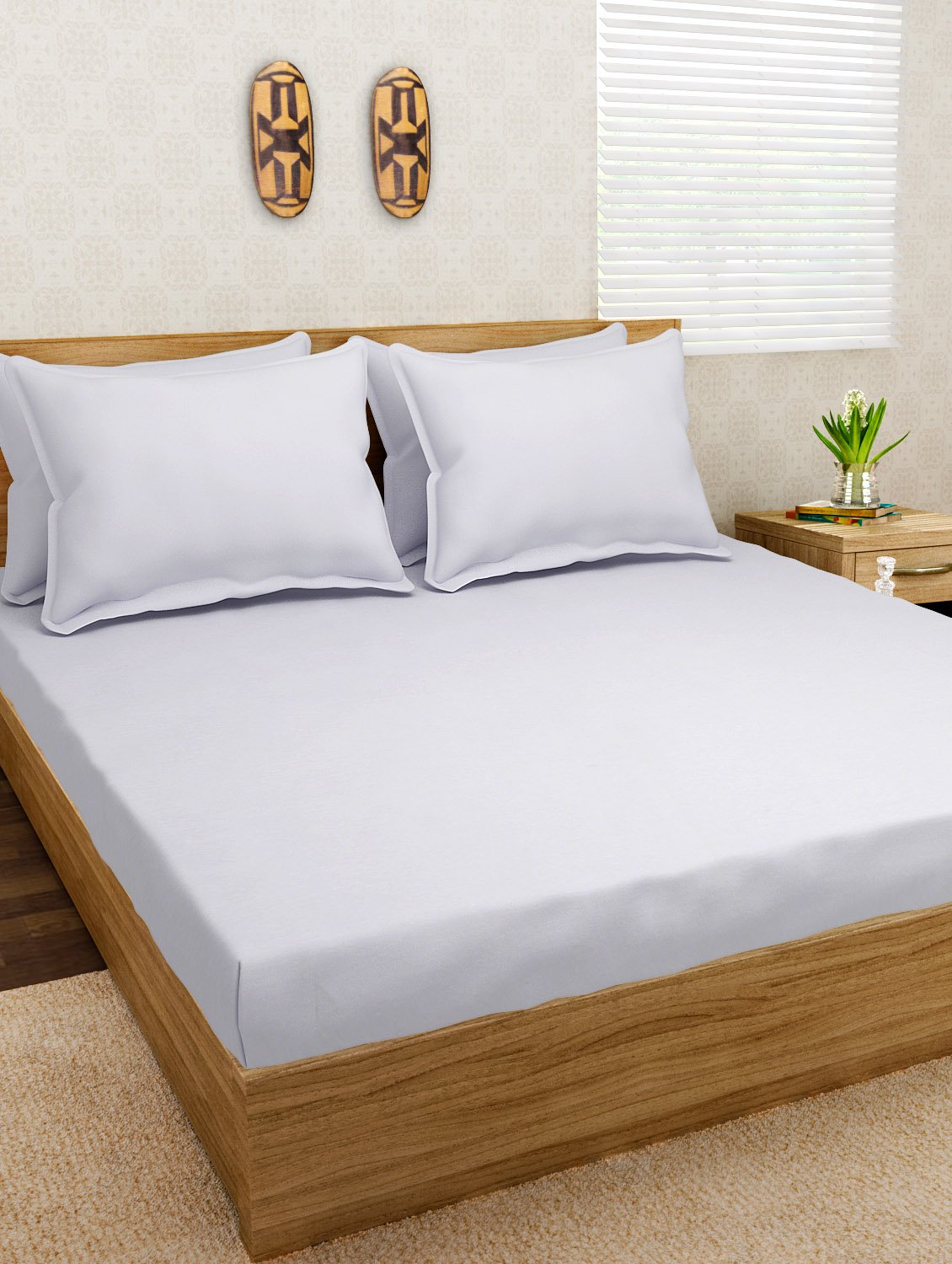 Jersey DreamsKnitted Fitted Bedheet Set with 2 Pillow Covers