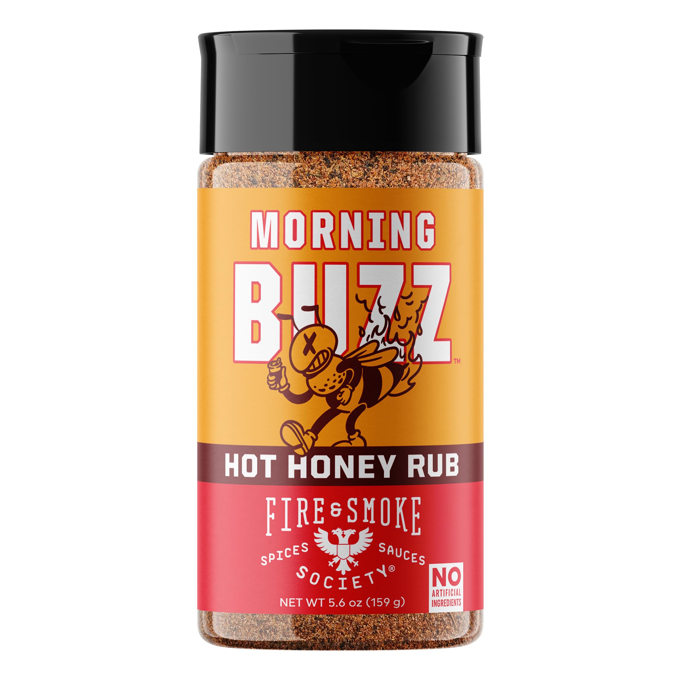 Fire & Smoke Society Morning Buzz BBQ Rub | Rubs for Smoking and Grilling | Hot Honey Spices for Pork, Chicken, Brisket | M 5.6oz